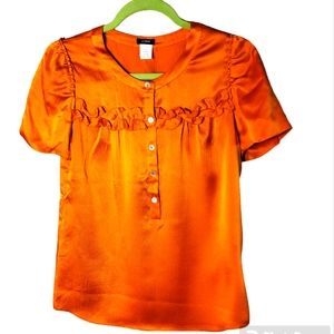 J. Crew Orange Silk Blouse